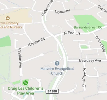 map for Malvern Evangelical Church