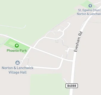 map for Norton & Lenchwick Village Hall