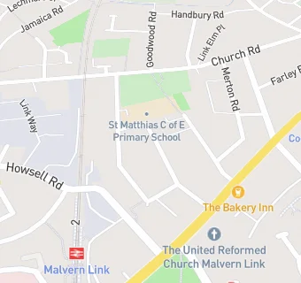 map for St Matthias Church of England Primary School