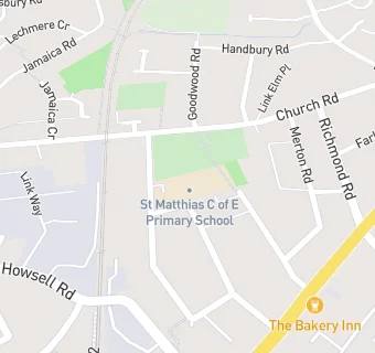 map for St Matthias Church of England Primary School