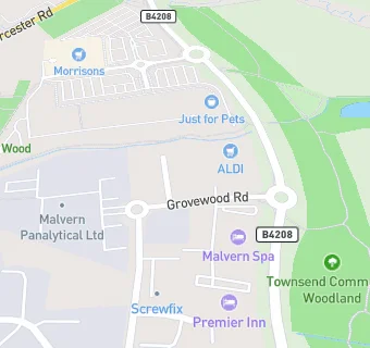 map for Premier Inn Malvern