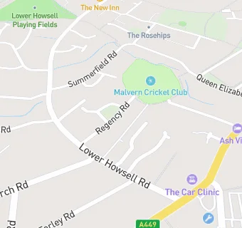 map for Malvern  Cricket Club