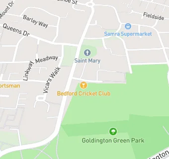 map for Bedford Cricket Club