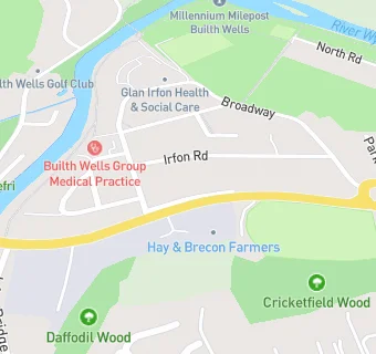 map for Builth Wells Cricket Club