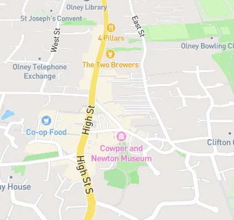 map for Olney Pancake Parlour