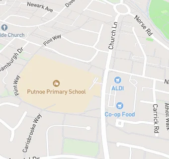 map for Putnoe Primary School