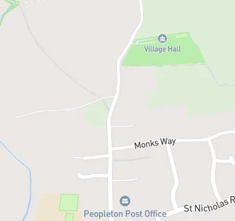 map for Peopleton Village Hall