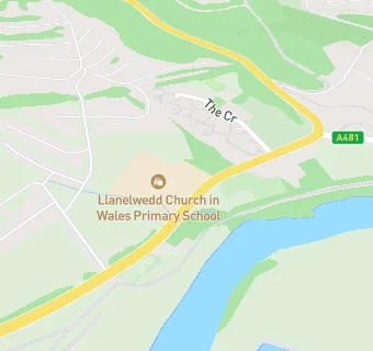 map for Llanelwedd C.I.W. School