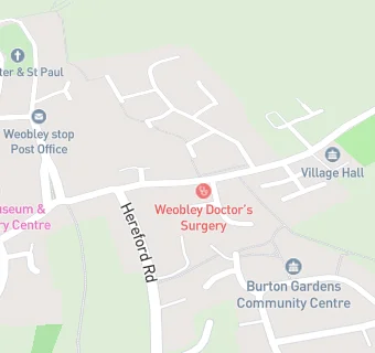 map for Weobley Surgery