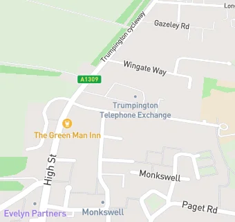 map for Christ Church Trumpington