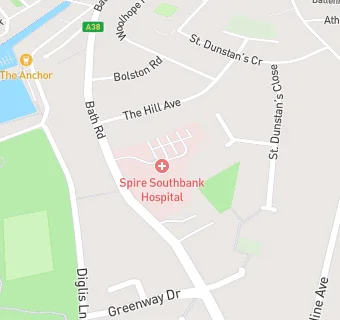 map for Spire South Bank Hospital