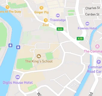 map for Cloister Cafe At Worcester Cathedral