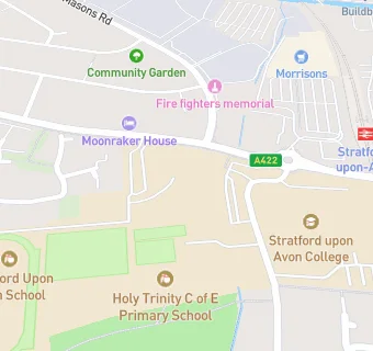 map for Stratford Upon Avon School