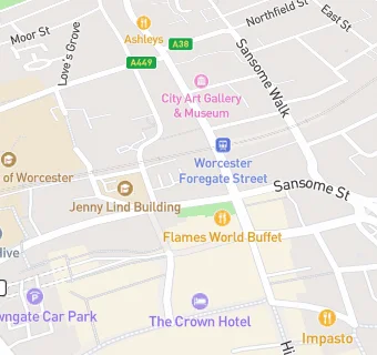 map for Worcester Kebab House