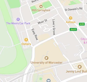 map for Hastings Cafe At University Of Worcester