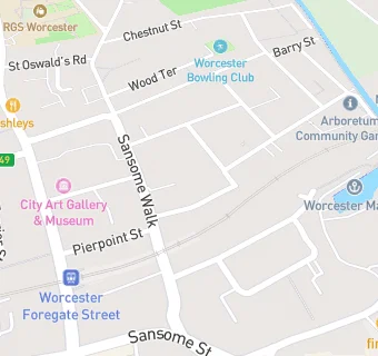 map for Worcester Baptist Church Luncheon Club