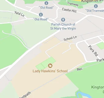 map for Lady Hawkins' School