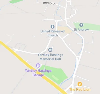 map for Yardley Hastings Memorial Hall