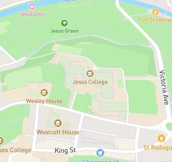 map for Jesus College