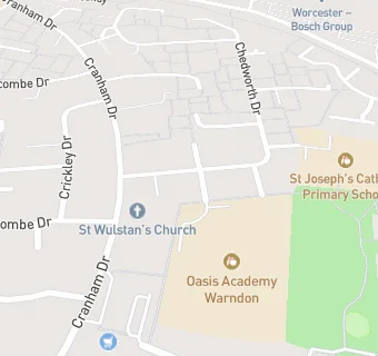 map for Oasis Academy Warndon