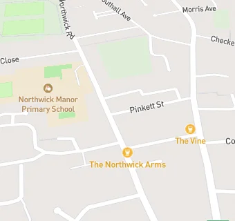 map for Northwick Manor Primary School