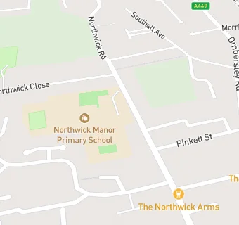 map for Worcester, Northwick Manor Infants' School