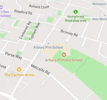 map for Arbury Primary School