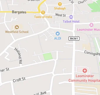 map for Leominster Bowling Club