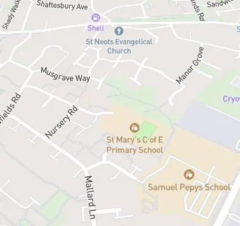 map for St Mary's Church of England Primary School St Neots