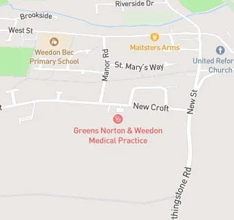 map for Greens Norton & Weedon Medical Practice