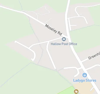 map for Hallow Corner Stores & Post Office