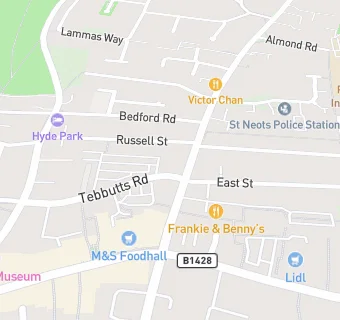 map for Mydentist, Tebbutts Road, St Neots