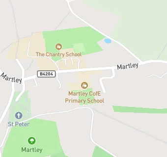 map for Martley CofE Primary School