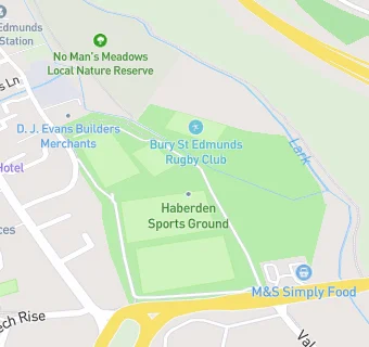 map for Bury St Edmunds Rugby Club