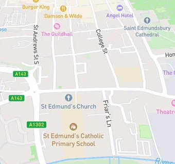 map for St Edmunds Roman Catholic School