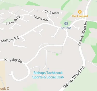 map for Bishops Tachbrook Sports & Social Club