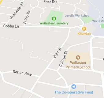 map for Awbery's Tea Rooms Of Wollaston