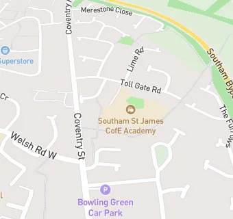 map for Southam St James CofE Academy