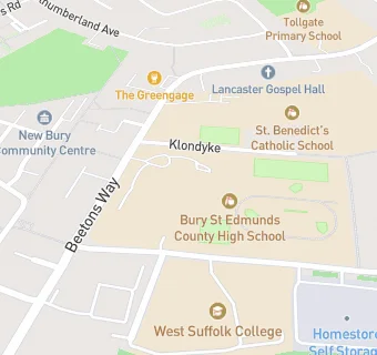 map for Bury St Edmunds County Upper School