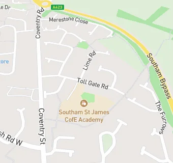 map for Southam St James C Of E Academy