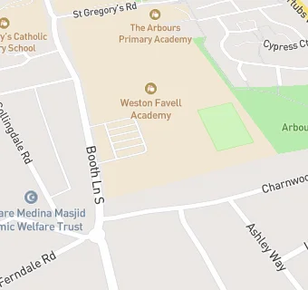 map for Weston Favell Academy