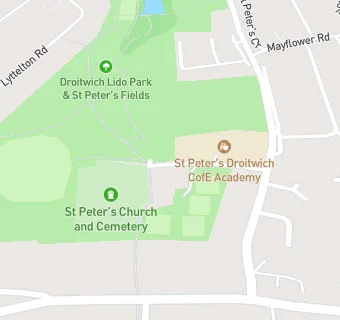 map for St Peter's Droitwich CofE Academy