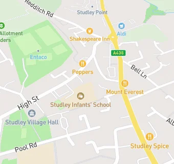 map for Studley Infants' School