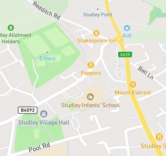 map for Studley Community Infants School