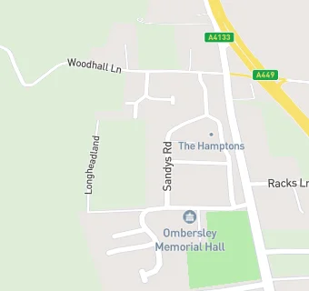 map for Ombersley Memorial Hall