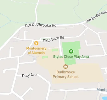 map for Budbrooke Primary School