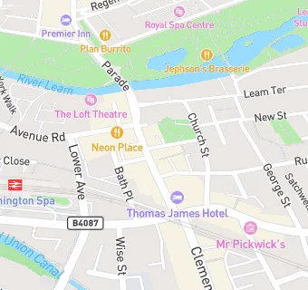 map for Greek Zante Street Leamington Spa