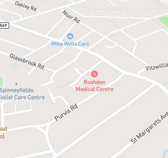 map for Rushden Medical Centre