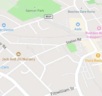 map for Rushden Town Band Club