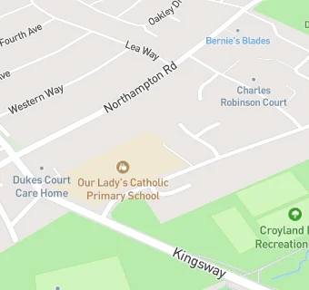 map for Our Lady's Catholic Primary School, Wellingborough